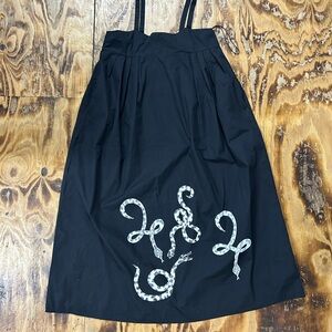 Black Snake Print Women's Skirt